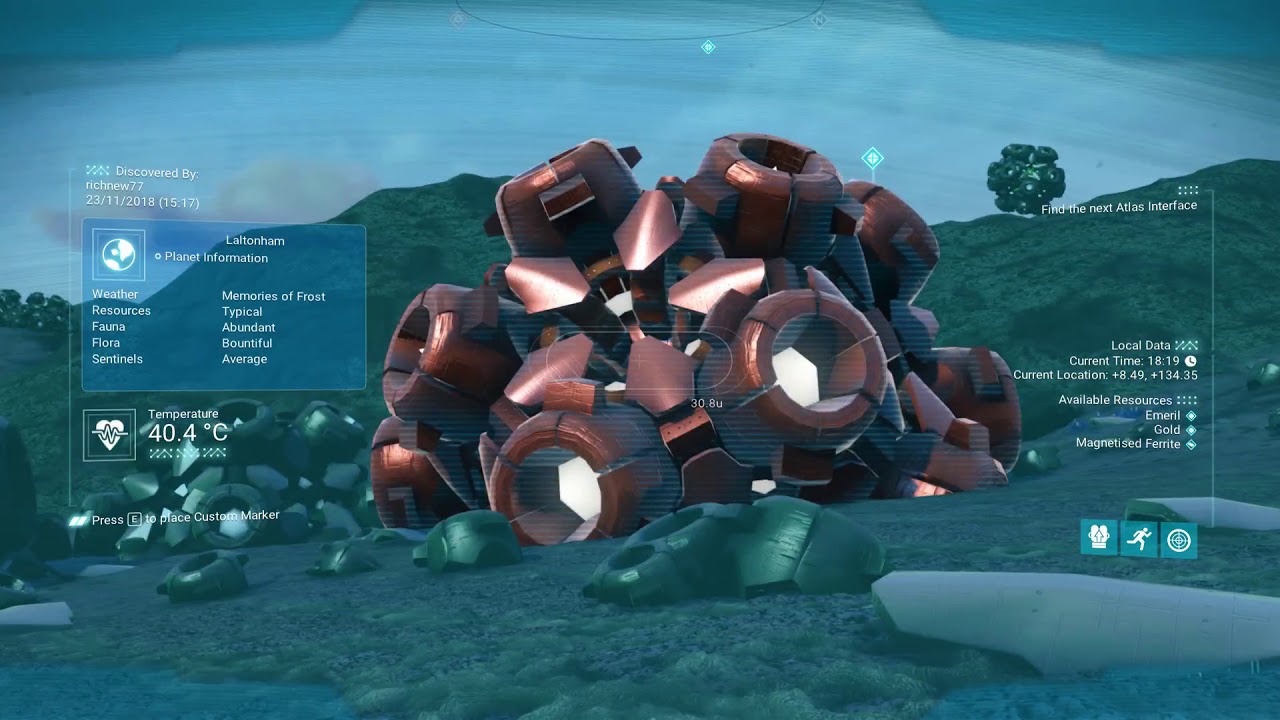 No Man's Sky Visions Update on PC a strange metal planet.