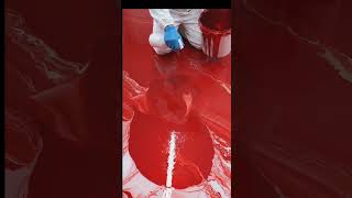 Red Marble epoxy floor work 😯 #marblesofig #ytshorts #marblesrace #foryou #tablemesa #marblemachine