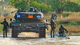 Leopard 2 River Crossing | 120 Tons On Overloaded Ferry