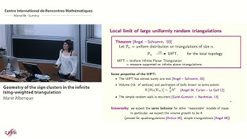 Marie Albenque: Geometry of the sign clusters in the infinite Ising-weighted triangulation