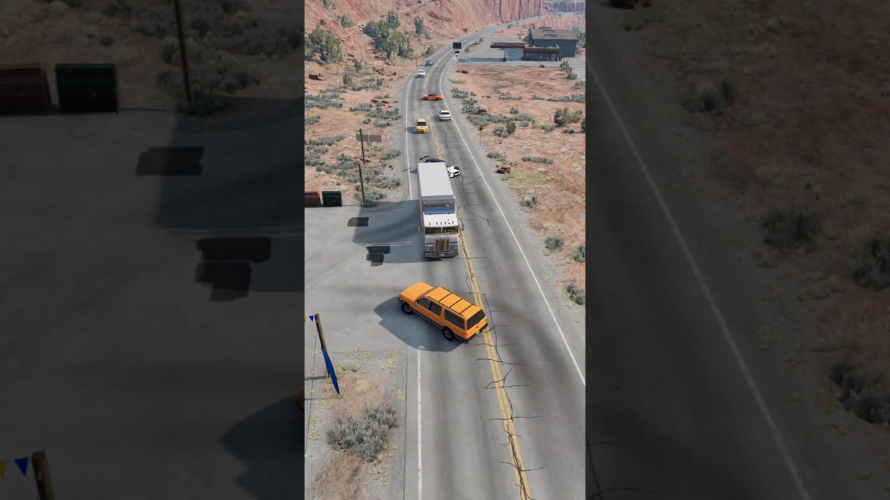 Realistic Highway Car Crashes #93