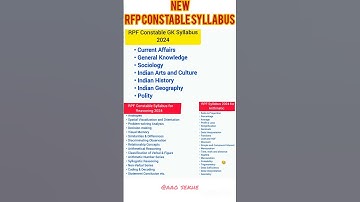New RPF constable syllabus || RPF CONSTABLE SYLLABUS #job #shorts #short #rpf #railway #police