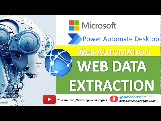 Power Automate Desktop : Web Data Extraction -  Extract Data from Web Page class=