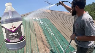 How to remove Oxidation on a Metal Roof (No Brushing Needed)