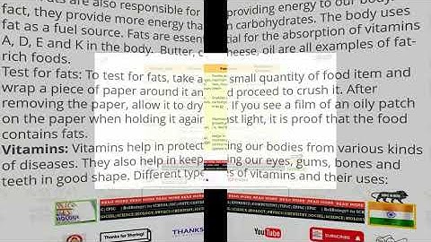 7TH CLASS  SCIENCE : CHAPTER 1 FOOD COMPONENTS REVISION NOTES | HelloBiologyOfficialChannel