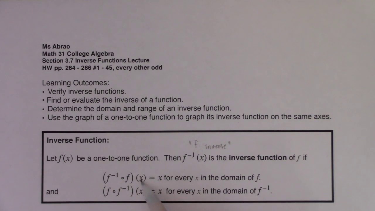 Math 21 Section 3.7 Ex 1 - YouTube