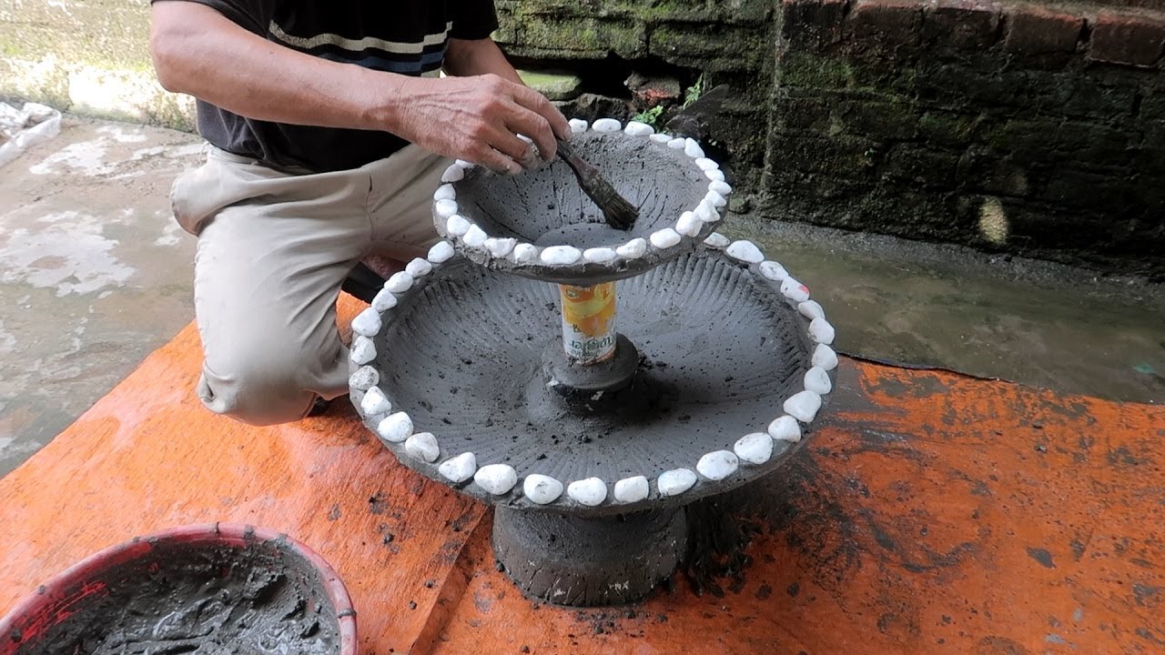 Amazing Ideas With Cement - Plant Pots Combined Fish Tank Easy And Beautiful