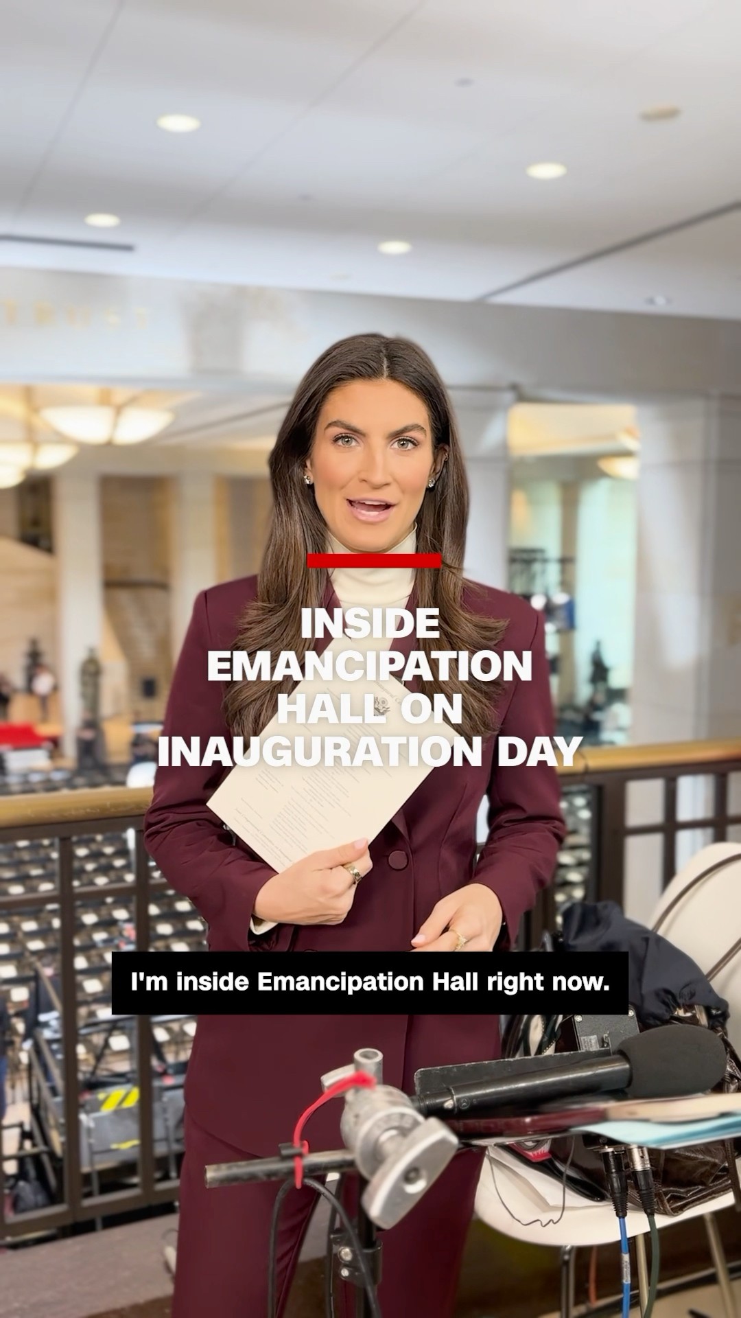 Inside Emancipation Hall on Inauguration Day