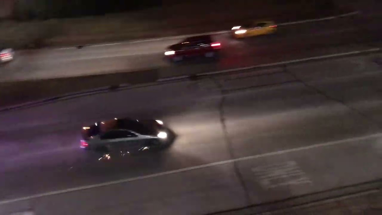 Reckless driving. Car chase in Milwaukee on Lincoln Memorial Drive.