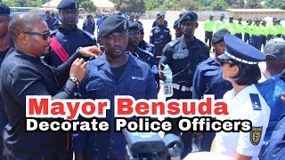 Mayer Bensuda Decorate Police Officers, During Promotion Ceremony.