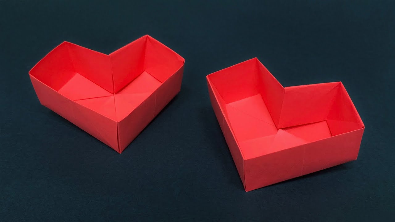 ORIGAMI HEART BOX】/ DIY HEART GIFT BOX TUTORIAL FOR VALENTINE'S ...