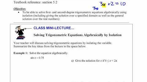 PM12 - 5.2 (1) Solving Trig Equations Algebraically (Isolation)
