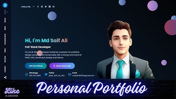 🌟 Personal Portfolio Website using HTML, CSS & JavaScript #coding #html  #css #javascript