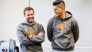 Juan Mata and Marcos Rojo visit The Swinton High School  #SchoolsUnited