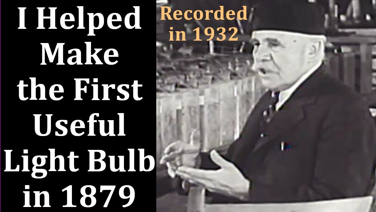 Я помог создать первую полезную лампочку в 1879 году. Запись сделана в 1932 году.