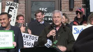 Protesters Demand Resignation Of Rep. George Santos Outside His Queens Office