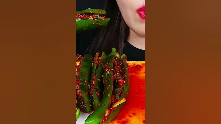 ASMR SPICY ENOKI MUSHROOMS, CUCUMBER PEPPER KIMCHI #short #shorts  #asmr #mukbang #eatingshow