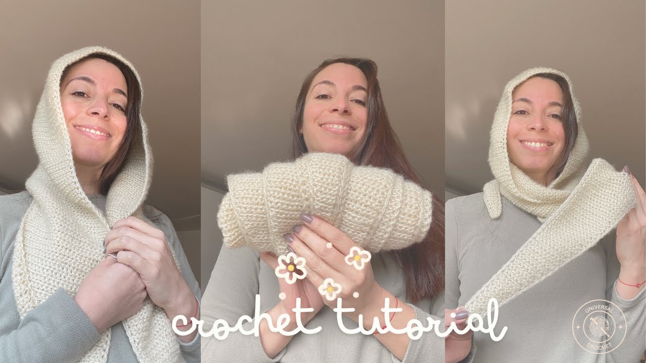 Crochet Sophie Hood🍁✨ Parece dos agujas 🤩 Sólo un punto de ganchillo