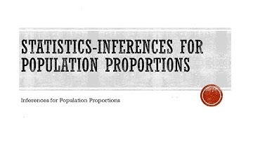 Statistics 2: Chapter 12-Population Proportions