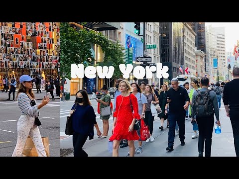 [4K]🇺🇸NYC Walk🗽5th Ave of Manhattan | ✨Evening Street Views, Fall Vibes, Landmarks | Oct 2021