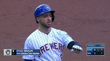 CHC@MIL: Braun lines RBI double to left-center field