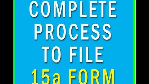 Form 15ca [15ca and 15cb]  How to file 15ca Form