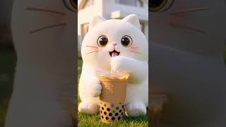 Bongo Cat Drinks Boba 🧋 ASMR#BongoCat #ASMR #Boba #Mukbang #Slurp #Satisfying #OddlySatisfying