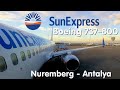 ✈FLIGHT REPORT | SunExpress (Economy) | Nuremberg - Antalya | Boeing 737-800 Sky Interior