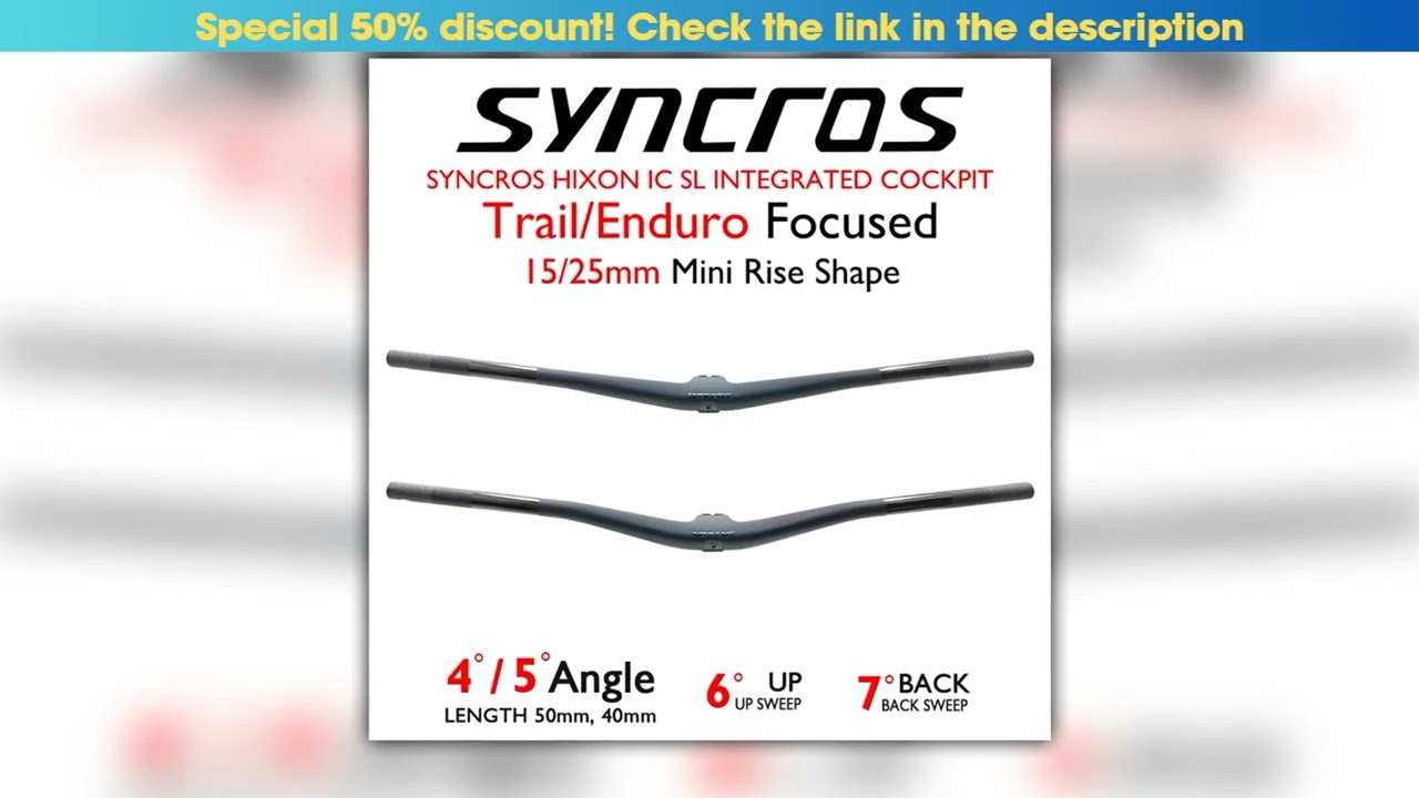 Deal SYNCROS Hixon IC SL Carbon Integrated Cockpit MTB Handlebar 4°/5°,15/25mm Rise for Sparks Fram