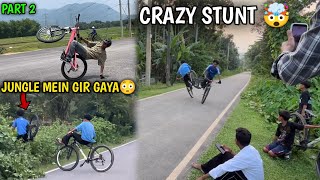 Crazy stunt 🤯 Crashed into the jungle 😳 World Bicycle Day Part 2 vlog video @DKRMTB