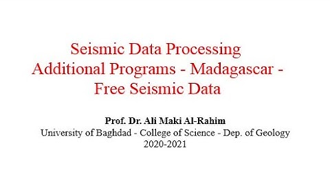 Additional Programs - Madagascar - Free Seismic Data