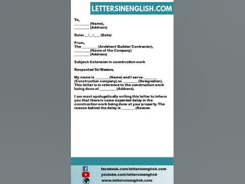 Request Letter for Extension of Time in Construction - YouTube