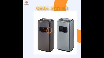Thùng rác inox có gạt tàn cho sảnh khách sạn, trung tâm thương mại