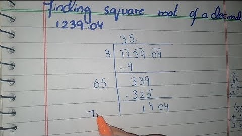 Square Root of Decimal Number by Division Method 1239.04, Square Root by Division Method in Urdu