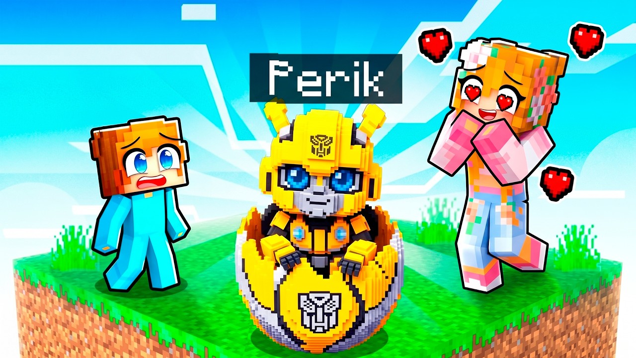 Låtsades Vara En BABY TRANSFORMER I En One Chunk Minecraft!