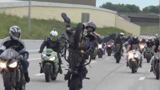 BLOX STARZ &quot;Official&quot; Motorcycle Stunt For Darren Champ Memorial Ride 2012 Streetbike Stunts