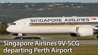 Singapore Airlines 9V-Scg Departing Rw03 At Perth Airport.
