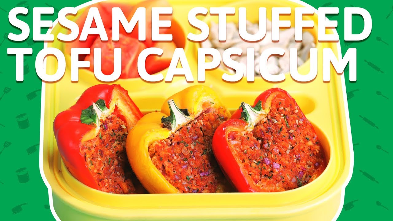 Stuffed Capsicum - Tofu Stuffed Bell Pepper Recipe - Healthy Recipe For Kids Tiffin Box | India Food Network