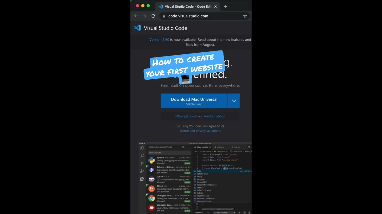 How To Create Your First Website Coding Webdev Code Shorts Html