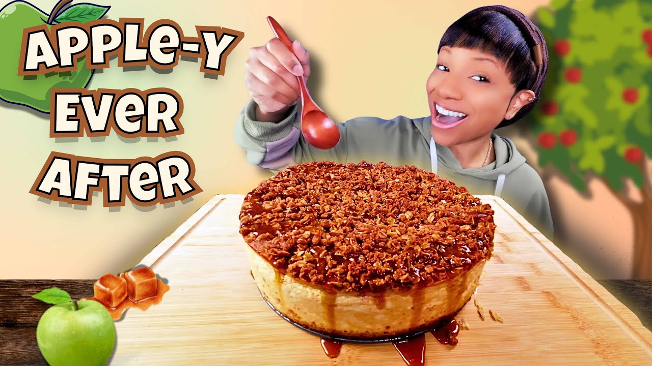 Caramel Apple Cheesecake 🍎🍰 | ASMR Mukbang