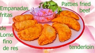 Empanadas fritas de lomo de res en masa de hojaldre - Patties fried beef tenderloin in puff pastry
