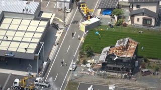 建物のガラス損壊、車横転…竜巻か　静岡・牧之原市の突風被害