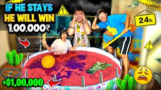 Stay In Acid Water🤮For 24 Hours & Win 1,00,000₹ 😍[ Oil , Fish , Ice ] - Jash Dhoka Vlog