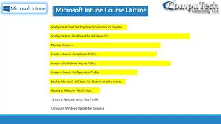 Microsoft Intune Mobile Device Management Training Course For Windows 10