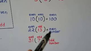 Grade 3 Math 4.7a, Multiplying even or odd numbers