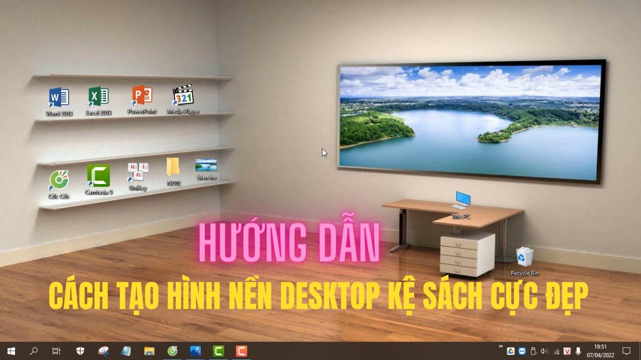 Hướng dẫn Cách tạo Hình nền Desktop Kệ Sách Cực Đẹp - YouTube