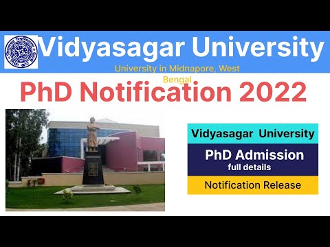 PhD Admission 2022 | PhD in Vidyasagar University | PhD Form Release 2022 | fees | syllbus