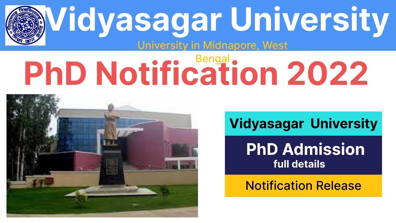 PhD Admission 2022 | PhD in Vidyasagar University | PhD Form Release 2022 | fees | syllbus