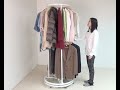 川口工器株式会社『頑丈回転ハンガーラック』を回転＆移動
