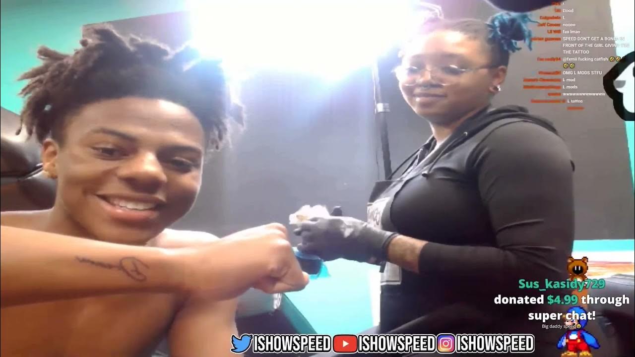 IShowSpeed gets tattoo of his gf Dream - YouTube